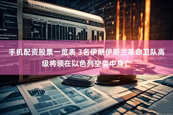 手机配资股票一览表 3名伊朗伊斯兰革命卫队高级将领在以色列空袭中身亡